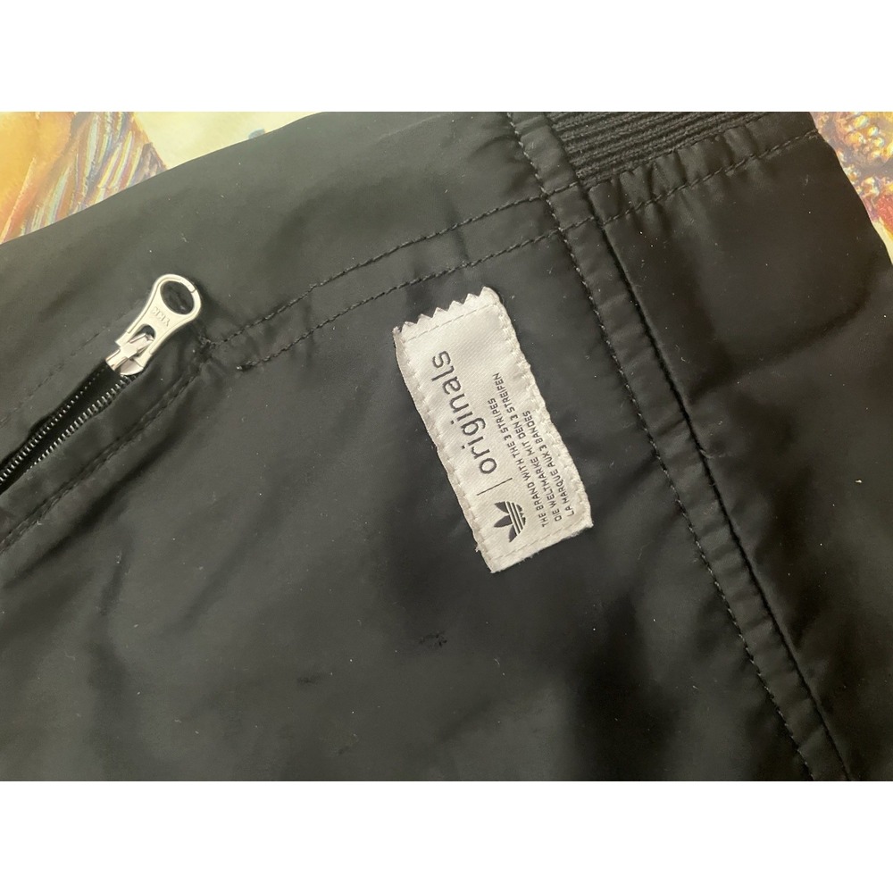 Adidas Originals Adicolor Trefoil Satin Bomber Jacket Mens M Black X41747 - Picture 5 of 15